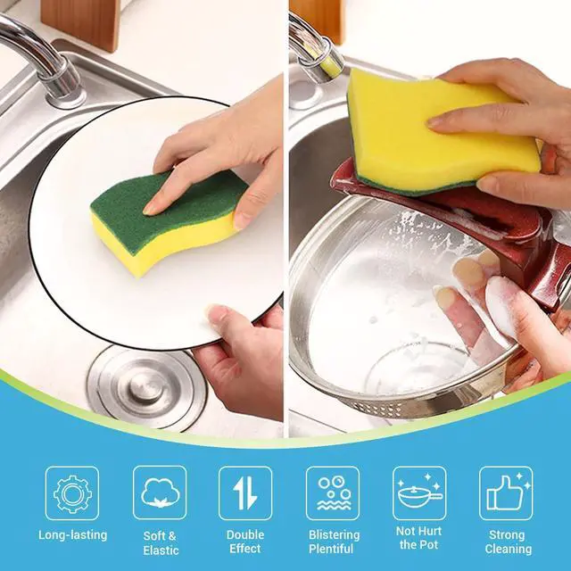 Alt view image 2 of 7 - AIDEA Sponges Kitchen, 24-PK Heavy Duty Dish Sponges Kitchen, Scrub Sponges