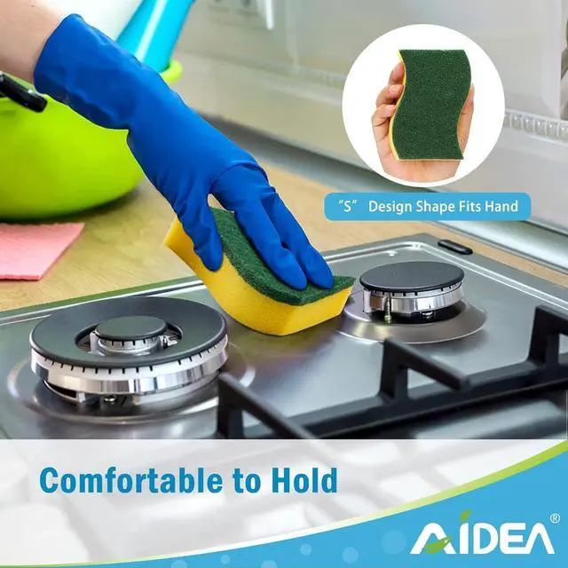 Alt view image 4 of 7 - AIDEA Sponges Kitchen, 24-PK Heavy Duty Dish Sponges Kitchen, Scrub Sponges