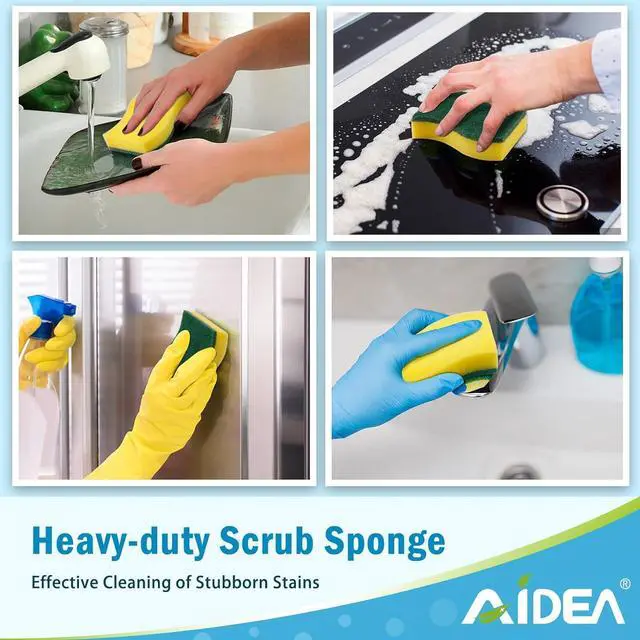 Alt view image 6 of 7 - AIDEA Sponges Kitchen, 24-PK Heavy Duty Dish Sponges Kitchen, Scrub Sponges
