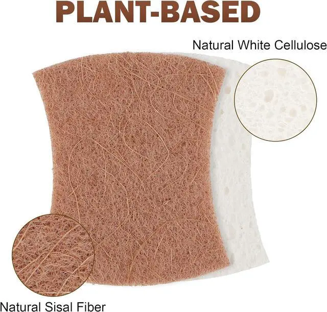 Alt view image 2 of 7 - Orighty Non-Scratch Scrub Sponge, 24-Pack Sponges Kitchen Cleaning Sponges | Cellulose Scrubber Sponge for Kitchen Cleaning, Non-Stick Cookware, Washing Dishes, Bathroom, and Household
