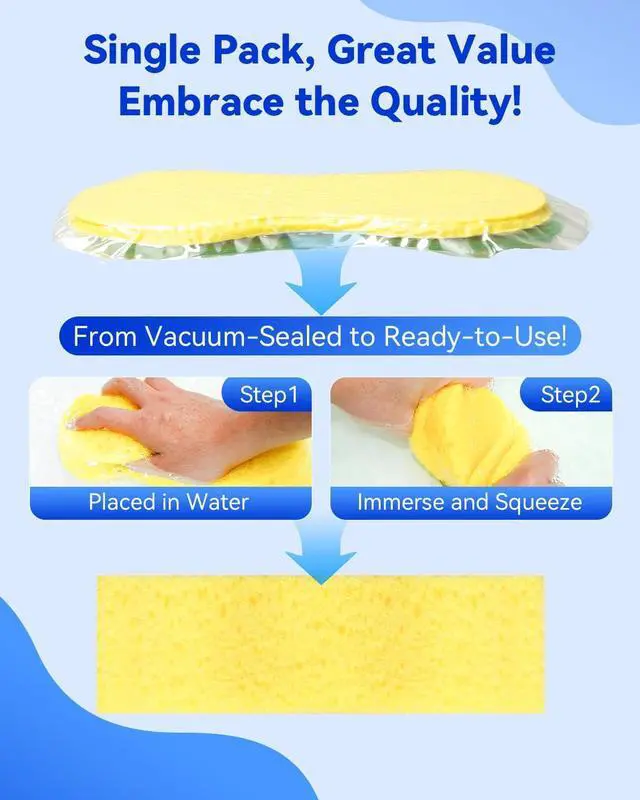 Alt view image 3 of 7 - Temede Large Car Wash Sponge, Extra Thick Bone Foam Sponge for Cleaning | 9.1" x 4.3" x 2.4", Giant Car Cleaning Sponge, Easy Grip Multi-Purpose Cleaning Scrubber, Kitchen, Bathroom, Household