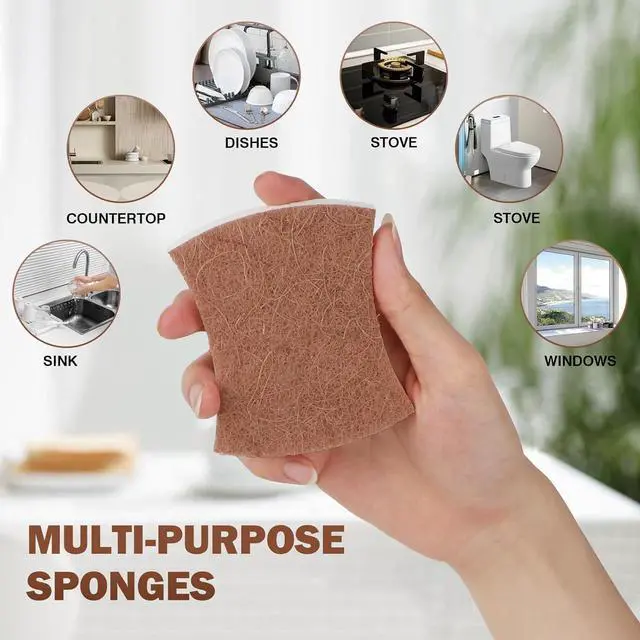 Alt view image 5 of 7 - Orighty Non-Scratch Scrub Sponge, 24-Pack Sponges Kitchen Cleaning Sponges | Cellulose Scrubber Sponge for Kitchen Cleaning, Non-Stick Cookware, Washing Dishes, Bathroom, and Household