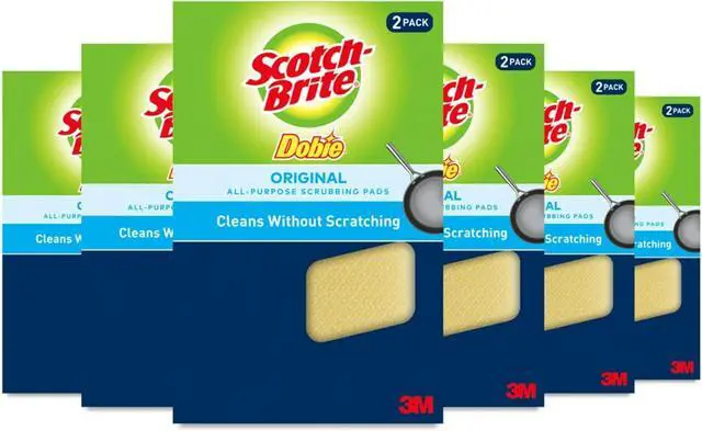 Main image of Dobie Pads Dobie Sponge for All Purpose Cleaning of Kitchen Bathroom and Household Non Scratch Dobie Cleaning Pads Safe for Non-Stick Cookware 12 Dobie Pads
