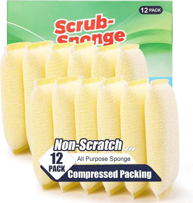 Main image of All-Purpose Non Scratch SpongesSponges Kitchen for Washing and Cleaning Dishes, Non-Stick Cookware,Premium Scrub and ScrubbersCleaning of Kitchen, Bathroom,and Household,12Pad