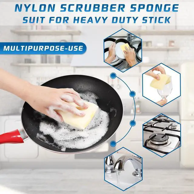 Alt view image 5 of 6 - All-Purpose Non Scratch SpongesSponges Kitchen for Washing and Cleaning Dishes, Non-Stick Cookware,Premium Scrub and ScrubbersCleaning of Kitchen, Bathroom,and Household,12Pad