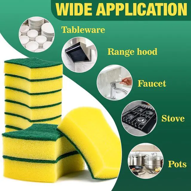 Alt view image 5 of 6 - MAQIHAN 18PCS Kitchen Sponges - Heavy Duty Scrub Sponge for Dishes Pots
