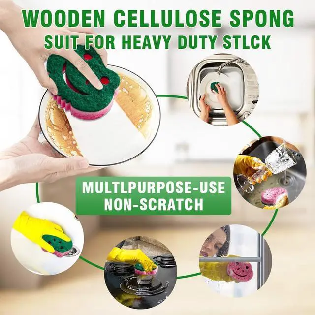 Alt view image 4 of 7 - 12 Pack Scrub Sponge Bulk Sponges Dual-Sided Multi-Functional Premium Cleaning Sponges Dishwashing Sponge for Heavy Duty Scouring Pads Bathroom Dish Furniture Kitchen(Frog Shape)