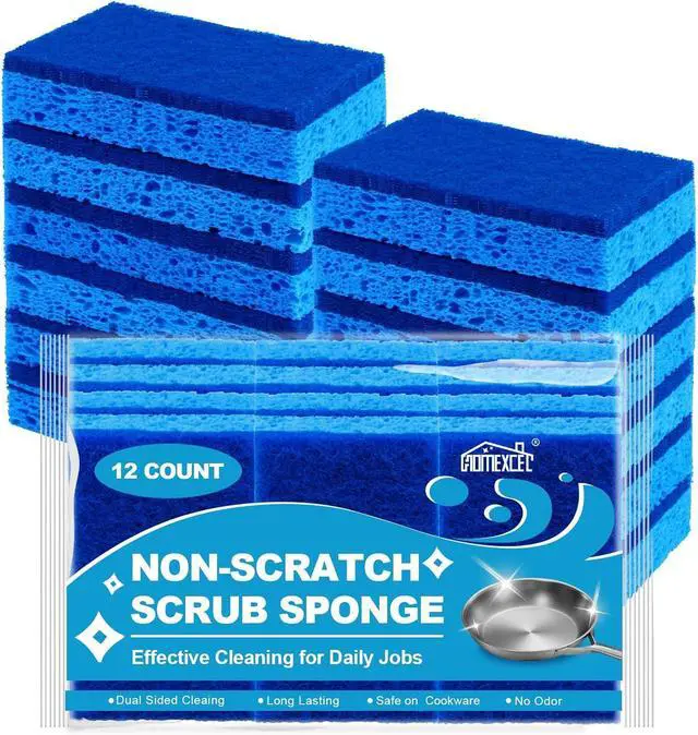 Main image of HOMEXCEL Sponges Kitchen 12 PK, Non-Scratch Dish Sponge for Cleaning Dishes