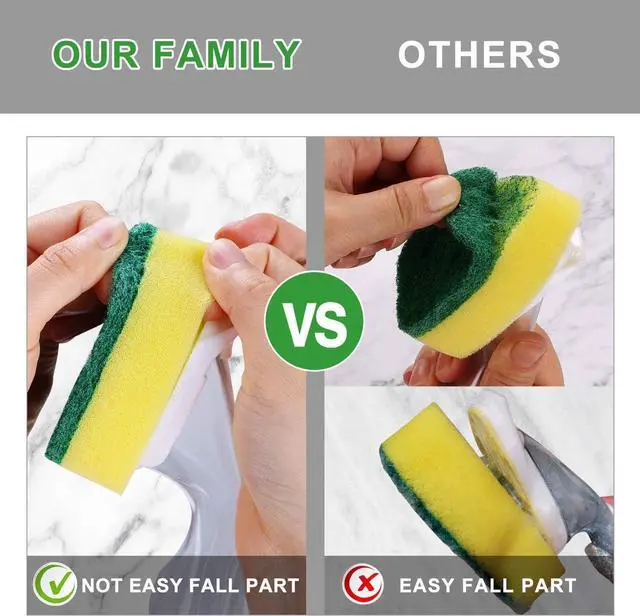 Alt view image 2 of 7 - Dish Wand with 7Pack Replacement Dish Wand Sponges Not Easy Leak Dishwand and Long Lasting Replacement Sponge Heads Dish Brush Pads Kitchen Cleaning Sets