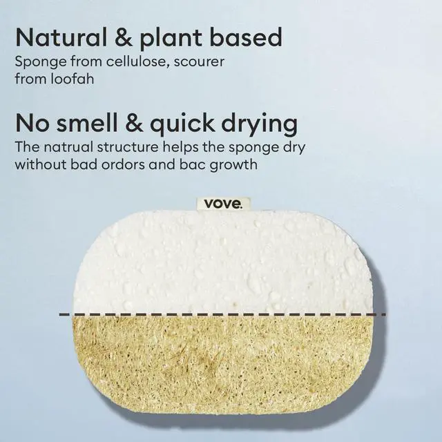 Alt view image 5 of 7 - Scrub Sponges 4 Pack | Natural Cellulose & Loofah Kitchen Sponges | Eco-Friendly Dish Sponge for Bathroom & Kitchen Cleaning | FSC Certified Sustainable Packaging
