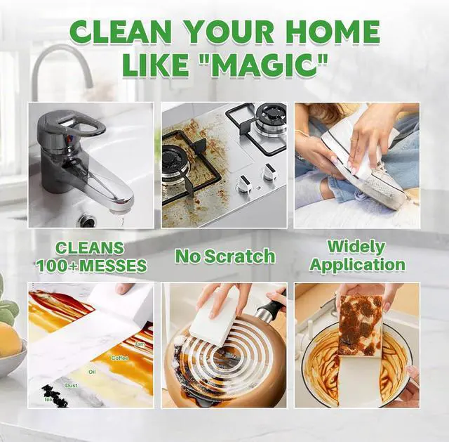 Alt view image 3 of 7 - Magic Sponge Eraser, 12 Pack Melamine Sponge, GRS Certified | No Scratch & Super Absorbent, Multi-Functional Magic Cleaning Erasers Sponges in Bulk, for Bathroom Window Kitchen