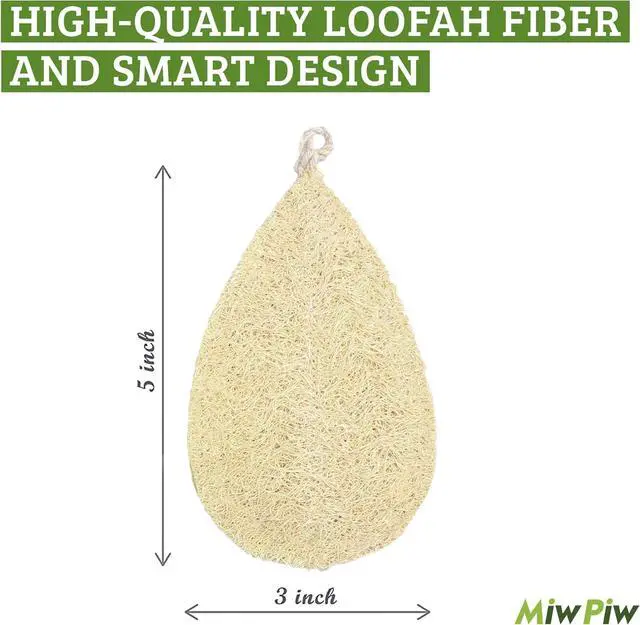 Alt view image 2 of 7 - Natural Loofah Dish Sponge Pack 3 Vegetable Scrubber for Kitchen -100% Biodegradable Compostable Dishwashing Scouring Pad Zero Waste Plastic Free Eco Friendly Sustainable
