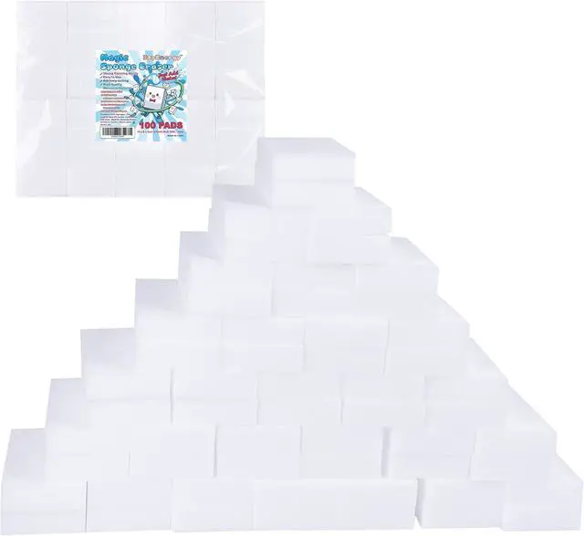 Main image of 50/100 Pack Magic Sponge Eraser Melamine Sponges Foam Pads in Bulk Multi-Functional Household Cleaning Sponges Eraser for Kitchen Furniture Bathroom Household Cleaning (100 4x2.4x0.8inch)