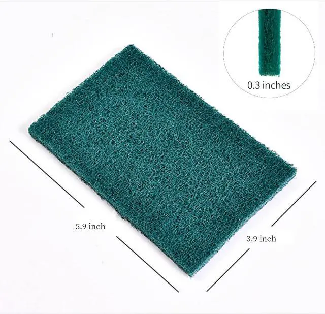 Alt view image 2 of 7 - Heavy Duty Scour Pads Sponge Dish Scrubber Non-Scratch Green Reusable Household Scrub Pads for Kitchen and Dish Cleaning Tool (12Pcs)