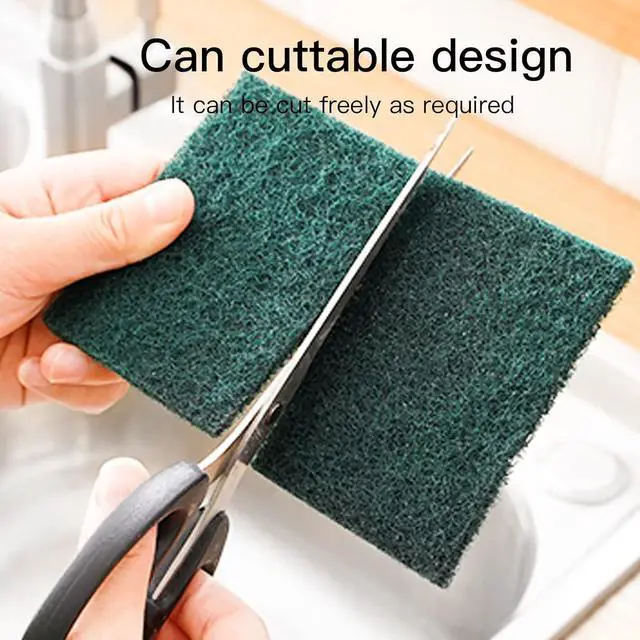 Alt view image 7 of 7 - Heavy Duty Scour Pads Sponge Dish Scrubber Non-Scratch Green Reusable Household Scrub Pads for Kitchen and Dish Cleaning Tool (12Pcs)