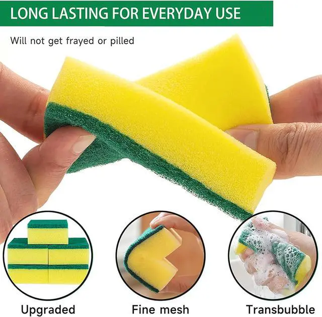 Alt view image 3 of 7 - Sponges Kitchen 16 Count, Heavy Duty Scrub Sponges for Cleaning