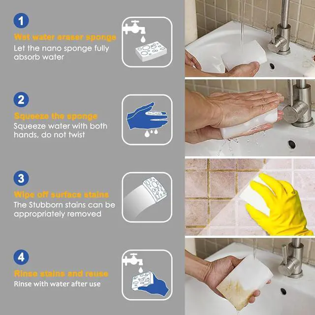 Alt view image 4 of 7 - 25pack Melamine Sponges for Multi-Purpose Cleaning - Tough Durable Magic Sponge Erasers for Use on Sinks Kitchen Bathrooms Walls Floors Bathtubs Shoes Furniture Cars - Wont Rip Easily.