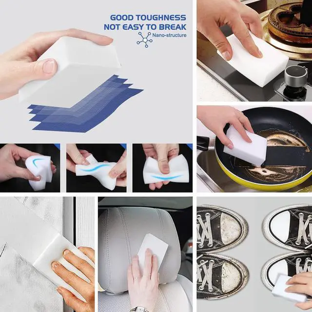 Alt view image 7 of 7 - 25pack Melamine Sponges for Multi-Purpose Cleaning - Tough Durable Magic Sponge Erasers for Use on Sinks Kitchen Bathrooms Walls Floors Bathtubs Shoes Furniture Cars - Wont Rip Easily.