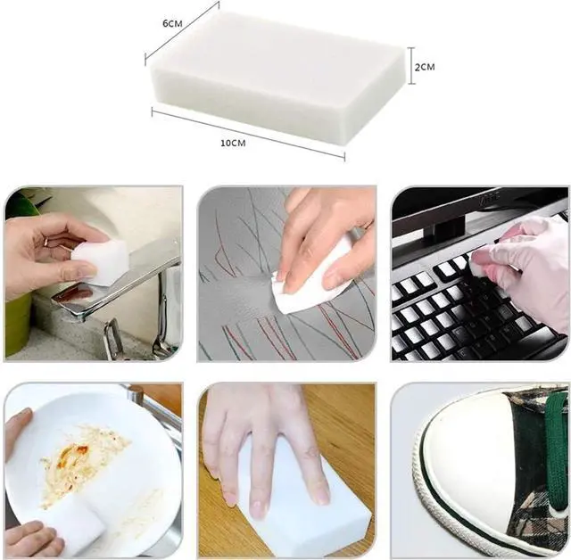 Alt view image 5 of 6 - 10 Pcs/lot Magic Sponge Eraser Multi-Functional Melamine Foam Cleaner 100x60x20mm