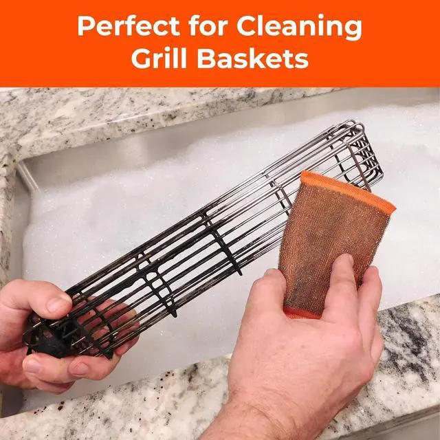 Alt view image 4 of 7 - Heavy-Duty Steel Wool Scrubber Sponges for Dishes Pots & Pans  Durable Stainless Steel Cleaning Pads for Tough Grease & Grime  Multi-Surface Kitchen Scrubbing Tool  4-Pack