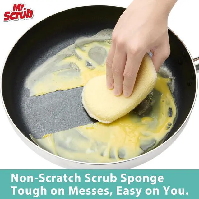 Alt view image 2 of 7 - Sponges Kitchen Scrub Dish Sponge Scouring Pad 6 Pack Cleaning Brush Scrubber Supplies for Soap Dishwashing Dinnerware Sets Pan Pot Glass Dishwasher Sink Bathroom Towels Cloth Rags Holder