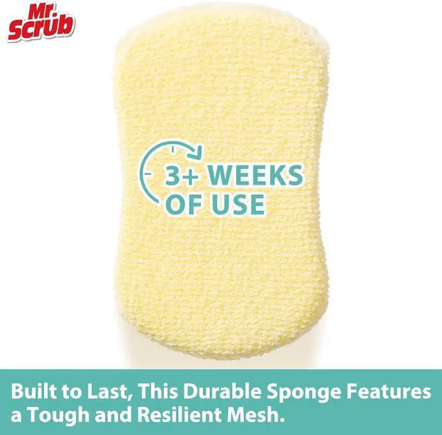 Alt view image 3 of 7 - Sponges Kitchen Scrub Dish Sponge Scouring Pad 6 Pack Cleaning Brush Scrubber Supplies for Soap Dishwashing Dinnerware Sets Pan Pot Glass Dishwasher Sink Bathroom Towels Cloth Rags Holder