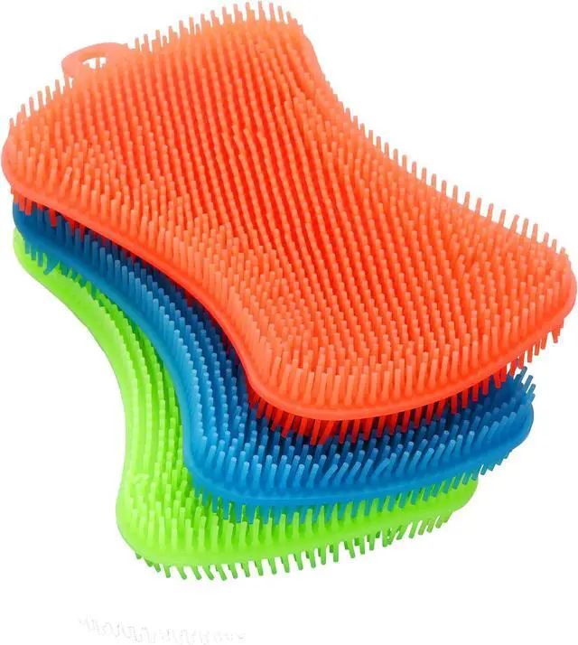 Main image of 3PCS Silicone Dish Sponges, Multi-Purpose Kitchen Gadget Brush