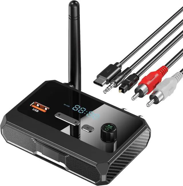 Main image of Bluetooth 5.3 Receiver for Home Stereo RCA Bluetooth Adapter Low Latency & HD Music Audio Support Optical AUX 3.5mm RCA Receiver Adapter for Speakers Music Streaming Stereo System
