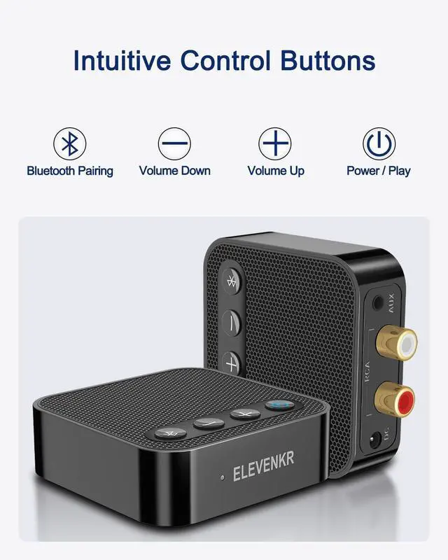 Alt view image 2 of 7 - Bluetooth to RCA Adapter for Stereo Receiver - APTX HD Long Range Low Latency Bluetooth Receiver for Home Stereo Wireless Audio Adapter for Music Streaming Sound System
