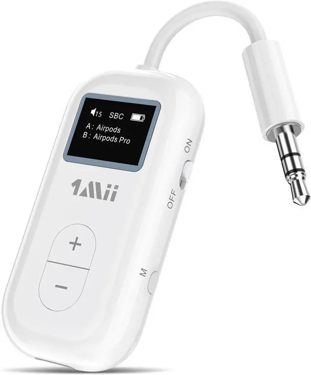 Main image of Airplane Bluetooth 5.3 Adapter for 2 Wireless Headphones Support AD/LL/HD 3.5mm AUX Bluetooth Audio Transmitter for TV/PC/Airplane/Gym 25H Playtime Essential for Airplane Travel