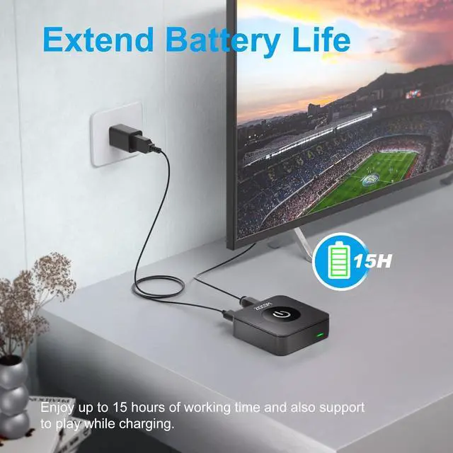 Alt view image 4 of 6 - Bluetooth Transmitter for TV Wireless Bluetooth Adapter for TV/PC/Speaker/Home Stereo (Optical 3.5mm Aux RCA) Pairs 2 Devices Simultaneously