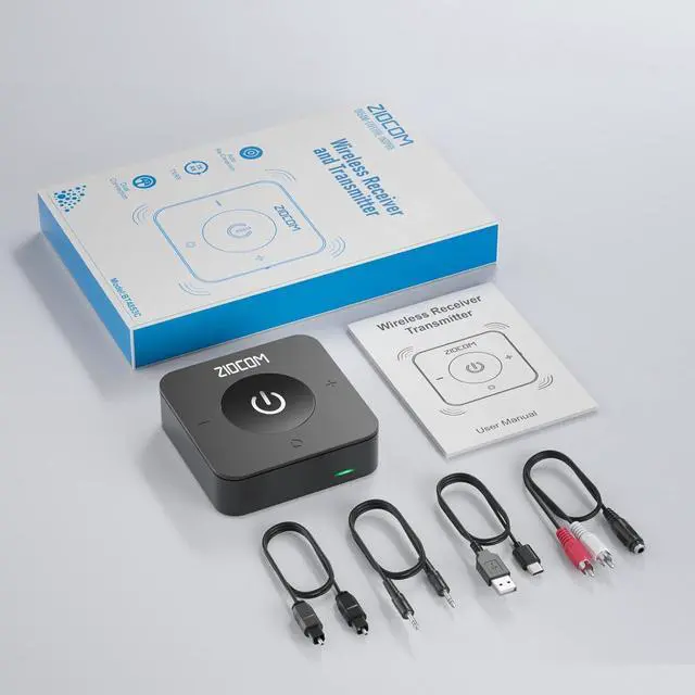Alt view image 6 of 6 - Bluetooth Transmitter for TV Wireless Bluetooth Adapter for TV/PC/Speaker/Home Stereo (Optical 3.5mm Aux RCA) Pairs 2 Devices Simultaneously