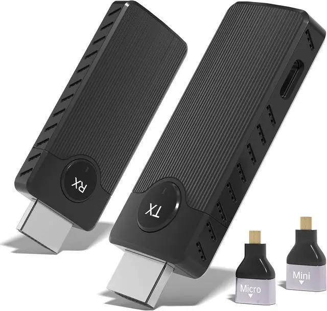Main image of Wireless HDMI Transmitter and Receiver  Plug & Play 2.4G/5G Wireless HDMI Extender Kit for Streaming Video & Audio from Laptop PC TV Box or Projector to Any Monitor (Black)