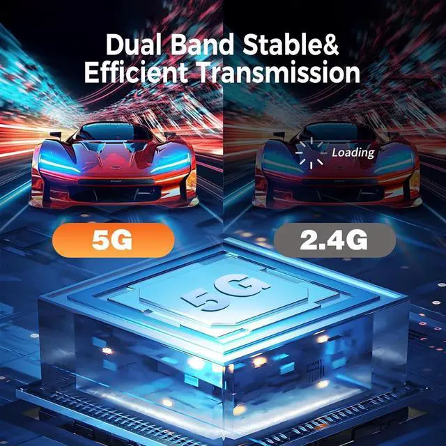 Alt view image 7 of 7 - Wireless HDMI Transmitter and Receiver  Plug & Play 2.4G/5G Wireless HDMI Extender Kit for Streaming Video & Audio from Laptop PC TV Box or Projector to Any Monitor (Black)