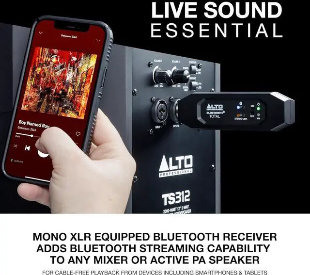 Alt view image 2 of 7 - Bluetooth Total 2 XLR Equipped Rechargeable Bluetooth Receiver for Mixing Desk Audio Mixer Setups and Active PA Systems