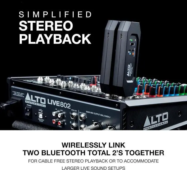 Alt view image 4 of 7 - Bluetooth Total 2 XLR Equipped Rechargeable Bluetooth Receiver for Mixing Desk Audio Mixer Setups and Active PA Systems