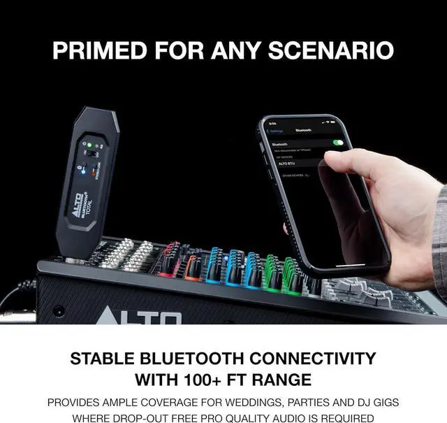 Alt view image 5 of 7 - Bluetooth Total 2 XLR Equipped Rechargeable Bluetooth Receiver for Mixing Desk Audio Mixer Setups and Active PA Systems