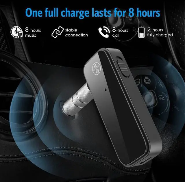 Alt view image 3 of 7 - (Upgraded) Aux Bluetooth Adapter for Car 2 in 1 Bluetooth 5.3 Receiver Transmitter for Car with Display Screen Suitable for Cars Speakers Stereo Systems and Headphones