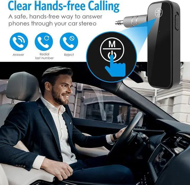 Alt view image 5 of 7 - (Upgraded) Aux Bluetooth Adapter for Car 2 in 1 Bluetooth 5.3 Receiver Transmitter for Car with Display Screen Suitable for Cars Speakers Stereo Systems and Headphones