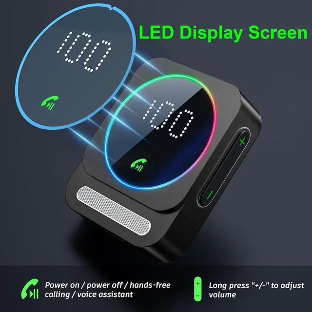 Alt view image 2 of 7 - Bluetooth 5.3 Receiver for Car Wireless Audio Adapter for Car/Home Stereo/Wired Headphones/Speaker Bluetooth Aux Adapter Dual AUX Outputs RCA AUX 3.5mm Music Receiver