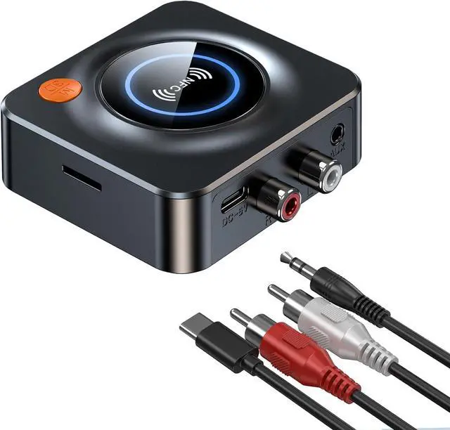 Main image of Bluetooth Receiver for Home Stereo AUX RCA to Bluetooth Adapter for Old Speakers NFC Wireless Audio Receiver for Music Streaming Sound System Convert Wired Speakers to Wireless