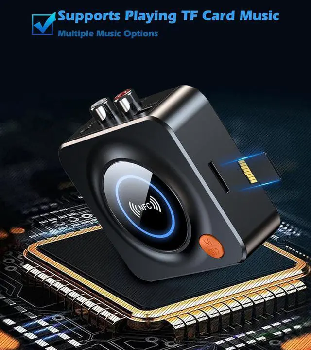 Alt view image 4 of 7 - Bluetooth Receiver for Home Stereo AUX RCA to Bluetooth Adapter for Old Speakers NFC Wireless Audio Receiver for Music Streaming Sound System Convert Wired Speakers to Wireless
