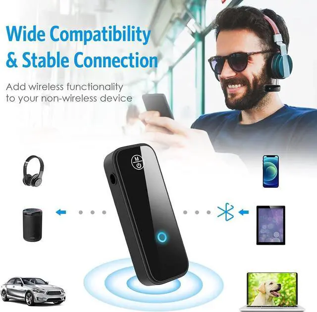 Alt view image 2 of 7 - Aux Bluetooth 5.3 Adapter for Car 2 in 1 Wireless Bluetooth Transmitter and Receiver for Headphones Car Home Audio Speaker Portable 3.5mm Wireless Audio Receiver Hands-Free Call