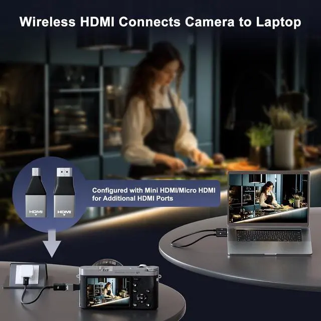 Alt view image 5 of 7 - Wireless HDMI Transmitter and Receiver 4K Decode 1080P Output HDMI Wireless Extender Plug & Play Support 2.4/5GHz for Streaming Video and Audio to Monitor from Laptop/Pc/Tv Box (Black)