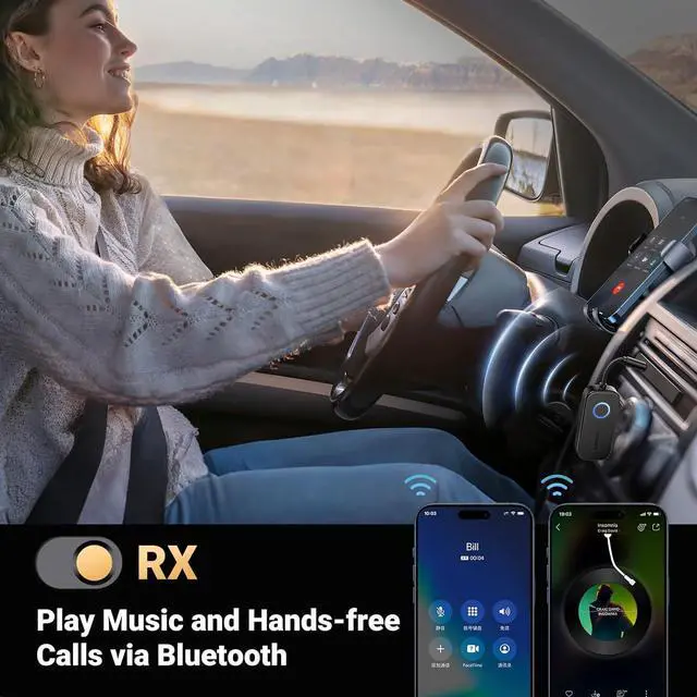 Alt view image 6 of 7 - Airplane Bluetooth Transmitter Receiver for 2 Airpods or Headphones Airplane Travel Essentials 2-in-1 Wireless Bluetooth Adapter-Use with Any 3.5MM Jack on Flight TV Car Stereo Treadmill