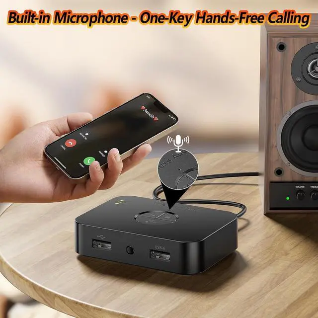 Alt view image 4 of 7 - Bluetooth 5.4 Receiver for Home Stereo Bluetooth Audio Adapter for HiFi Music Streaming Wired Speakers USB Flash with AUX 3.5mm/RCA Dual Link 32 ftLong Range Low Latency and HD Audio