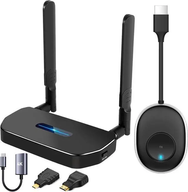 Main image of Wireless HDMI Transmitter and Receiver 4K Kit Full HD 4K Wireless Presentation Equipment HDMI Adapter Plug and Play Streaming Media. Laptop Dongle PC PS4 Smart Phone to HDTV/Projector 165FT/50M