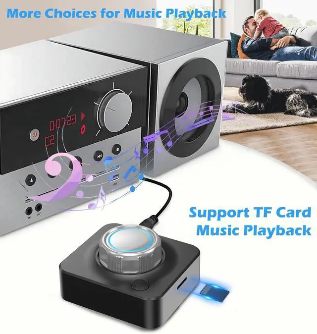 Alt view image 5 of 7 - Bluetooth Receiver for Home Stereo RCA Bluetooth Adapter for Stereo Receiver with 3D Surround Low Latency AUX 3.5mm Audio Adapter for Old Speakers/Vintage Stereo/Car Systems/TF Card