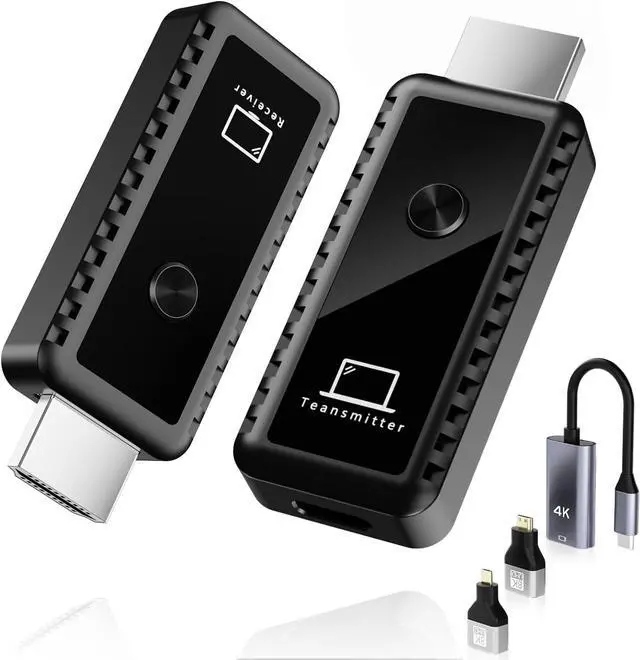Main image of Wireless HDMI Transmitter and Receiver 4K 2.4/5GHz 1080P Portable Wireless HDMI Extender Kit Adapter for Streaming Video and Audio to Monitor from PC/TV Box/Projector 100ft Dual Band Smart Handovers