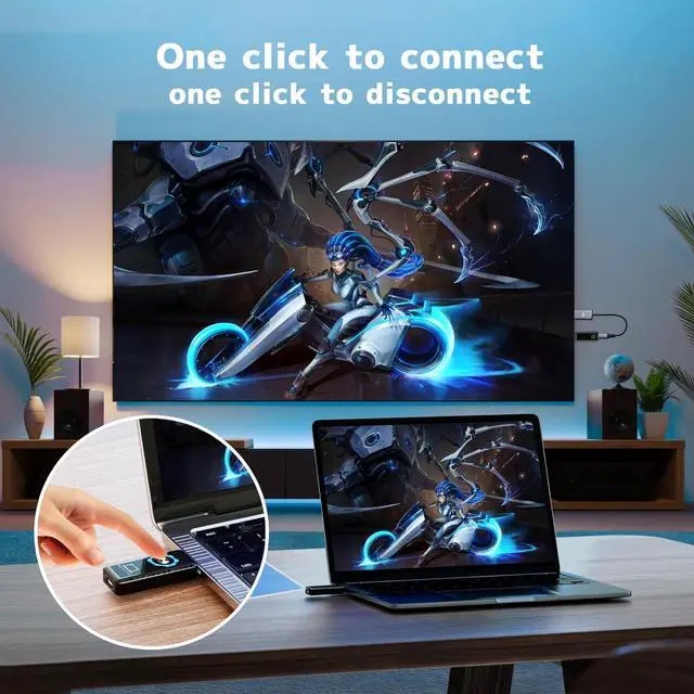 Alt view image 4 of 6 - Wireless HDMI Transmitter and Receiver 4K 2.4/5GHz 1080P Portable Wireless HDMI Extender Kit Adapter for Streaming Video and Audio to Monitor from PC/TV Box/Projector 100ft Dual Band Smart Handovers